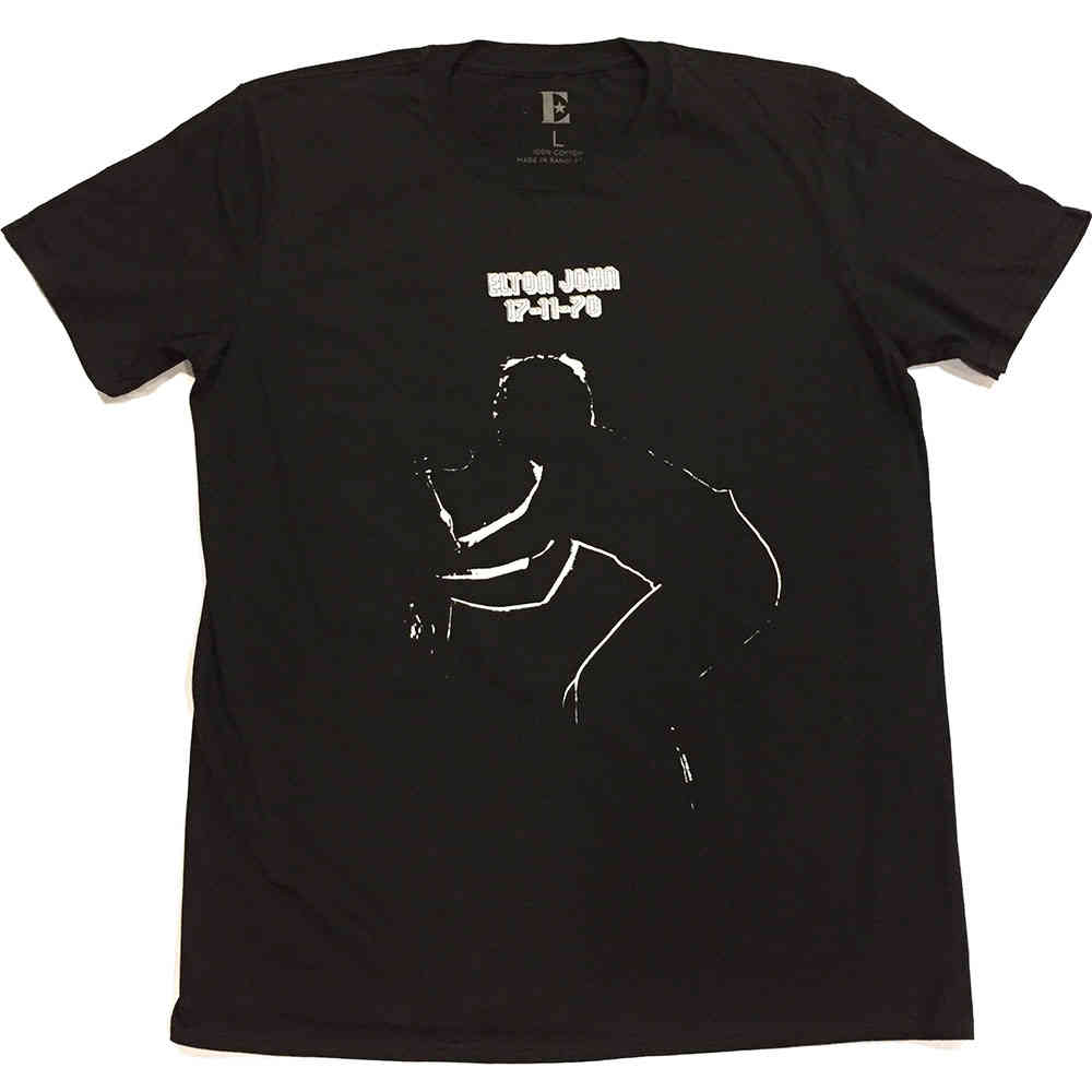 Elton John - 17.11.70 Album Heren Tshirt - Zwart
